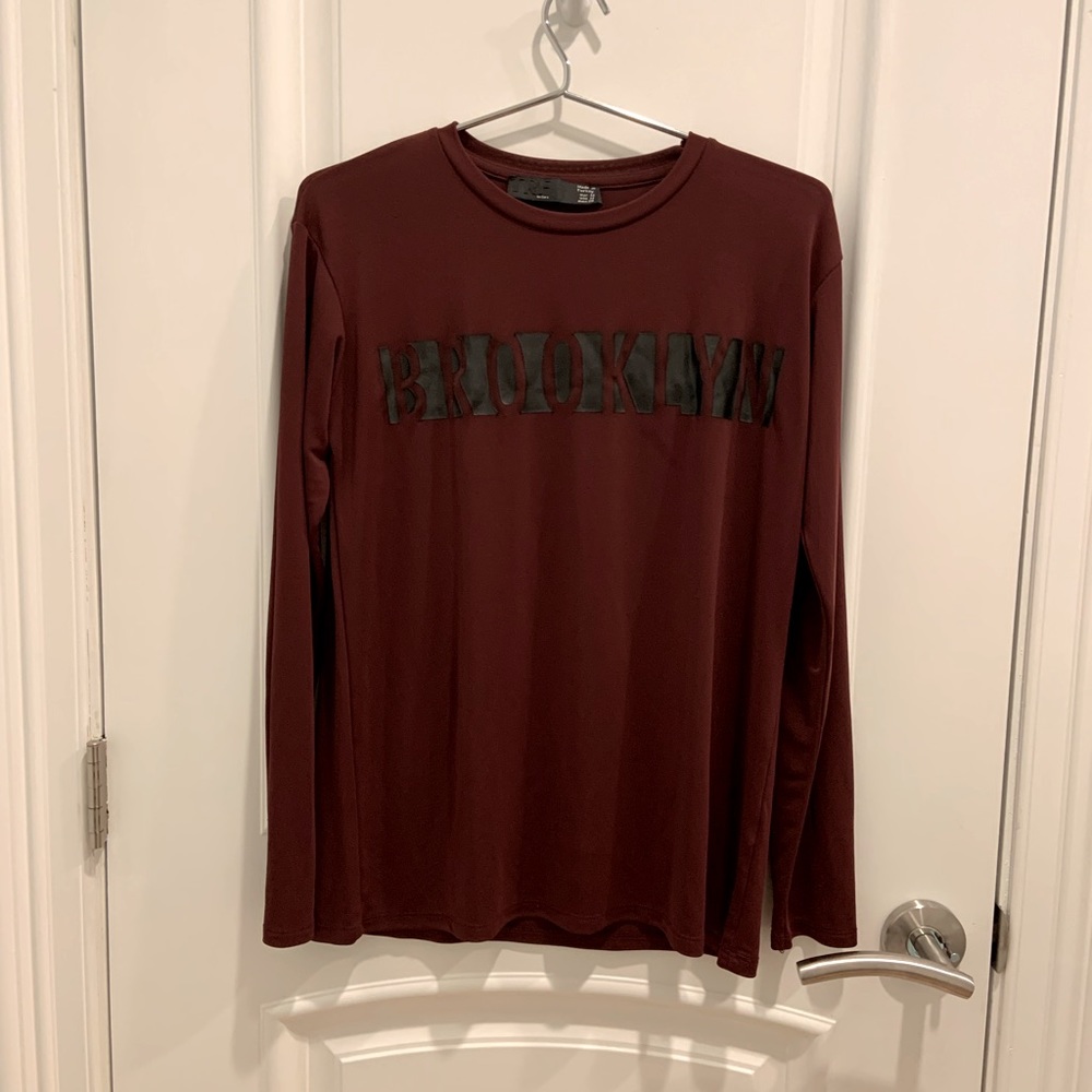 Zara maroon long sleeve shirt athletic material size M